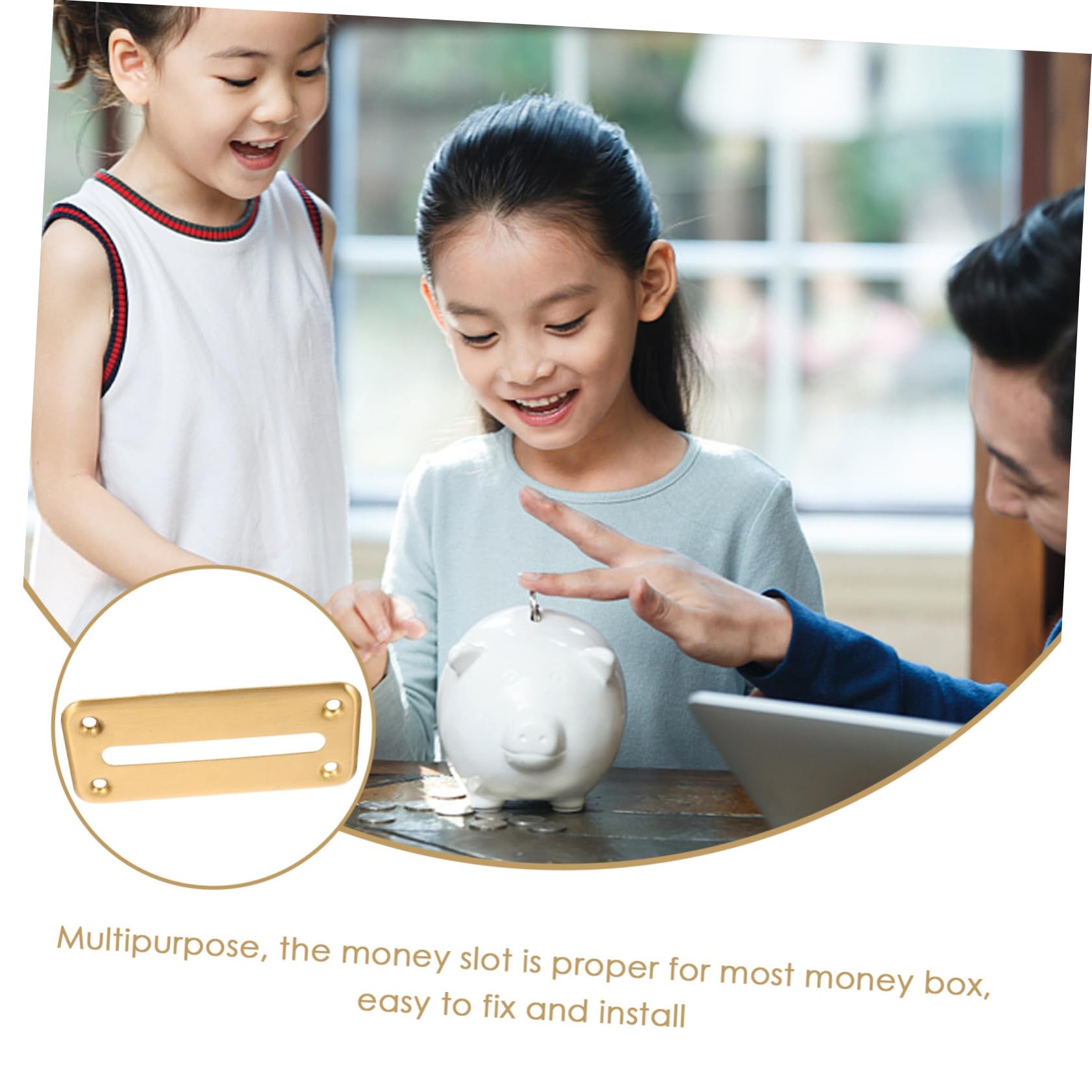 ERINGOGO Stainless Steel Money Box Slot for Piggy Banks Easy Installation for Home Bar Restaurant Use Multipurpose Cash Box Accessory