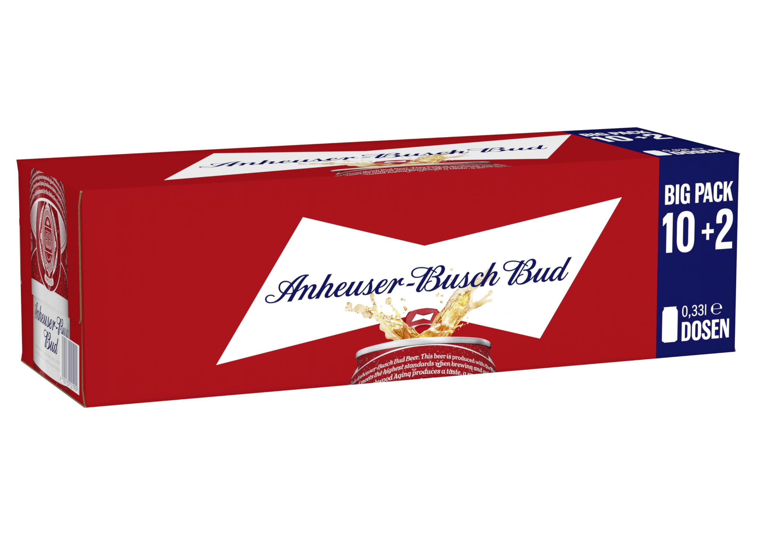 Anheuser-Busch Bud, Premium Lager-Bier, EINWEG, Internationales Lager Bier (12 X 0.33 l)