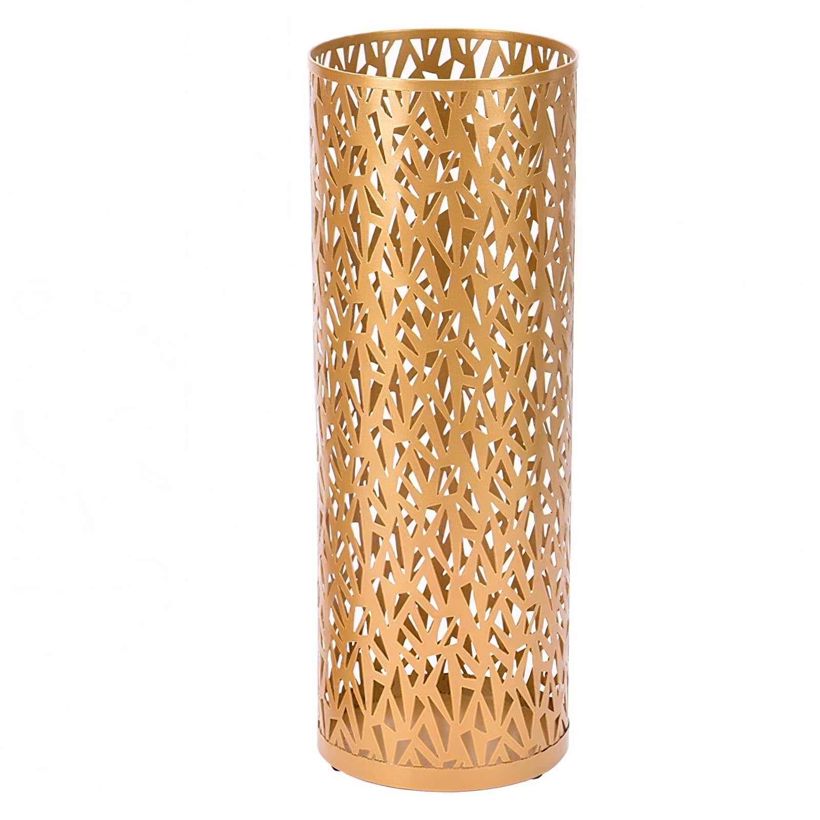 WQPMNYG Sturdy Metal Round Umbrella Stand - Freestanding Cane Holder for Entryway & Office StorageIron Design Elegant Gold Finish Compact Size (Small)