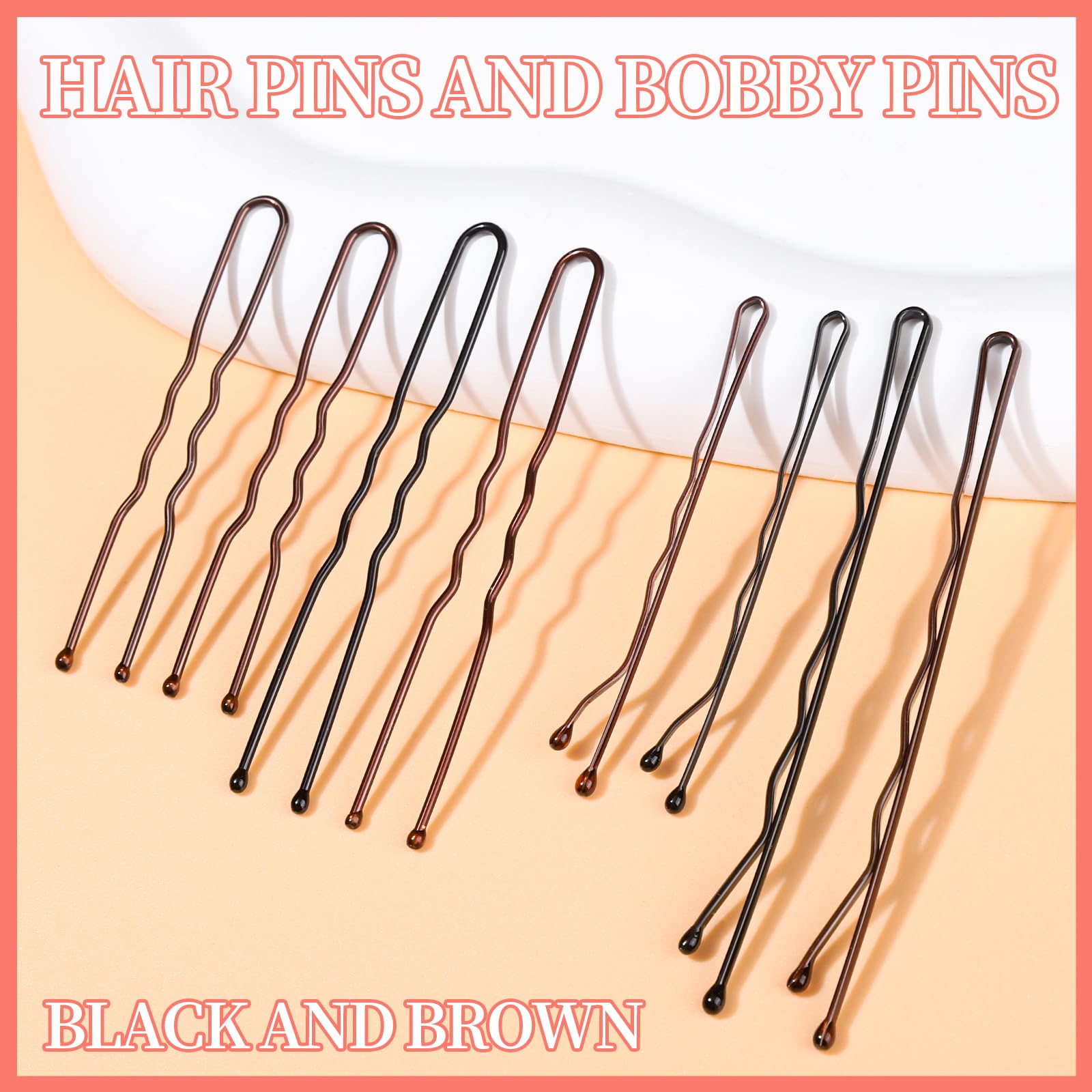 Teenitor Brown Black Bobby Pins Hair Pins 300pcs Hair Bobby Pins for Women view 3