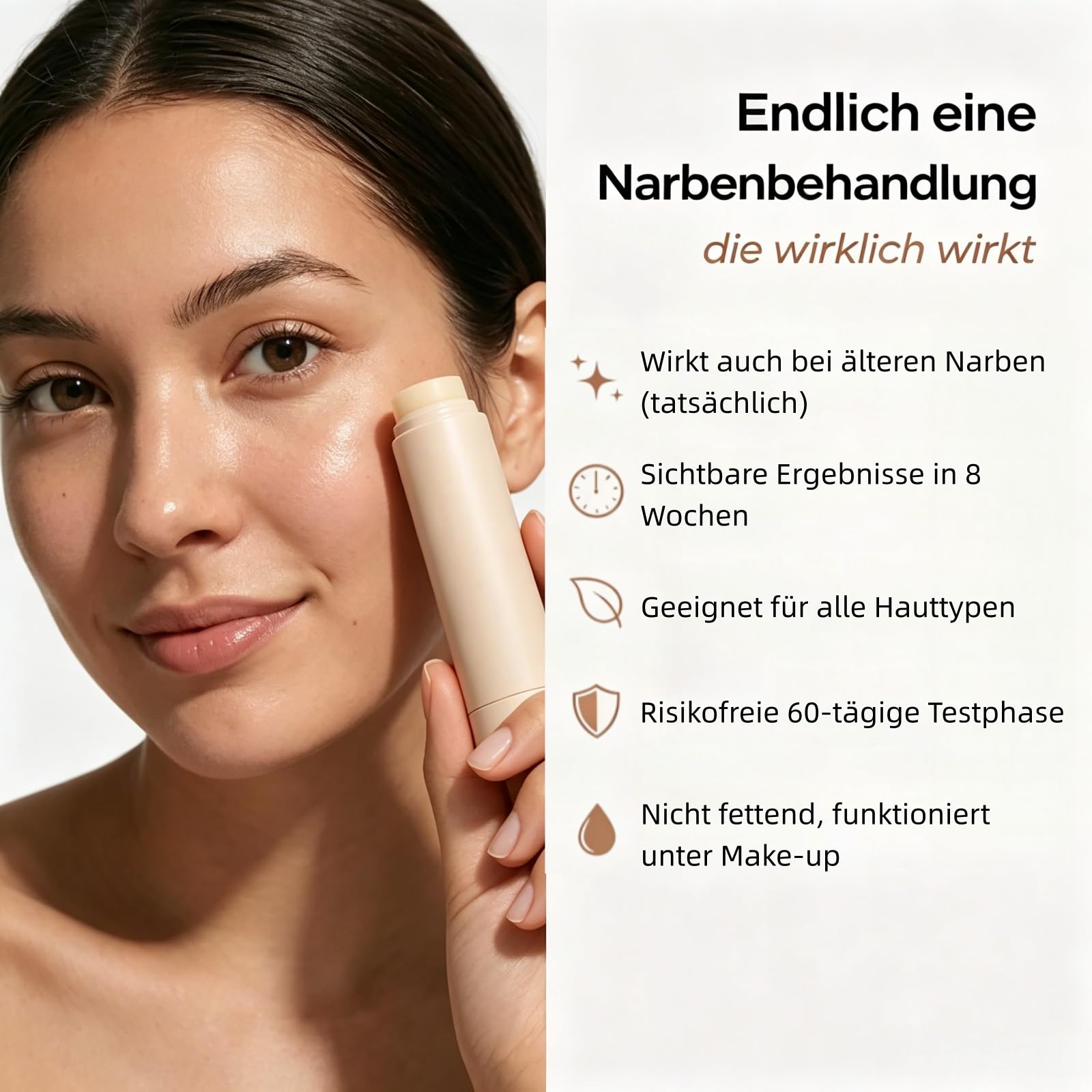 DermaSmooth, stick per cicatrici in silicone, erba di tigre e vitamina E, cura mirata delle cicatrici, versatile, liscia, applicabile, delicata, per tutti i tipi di pelle (2 pezzi)