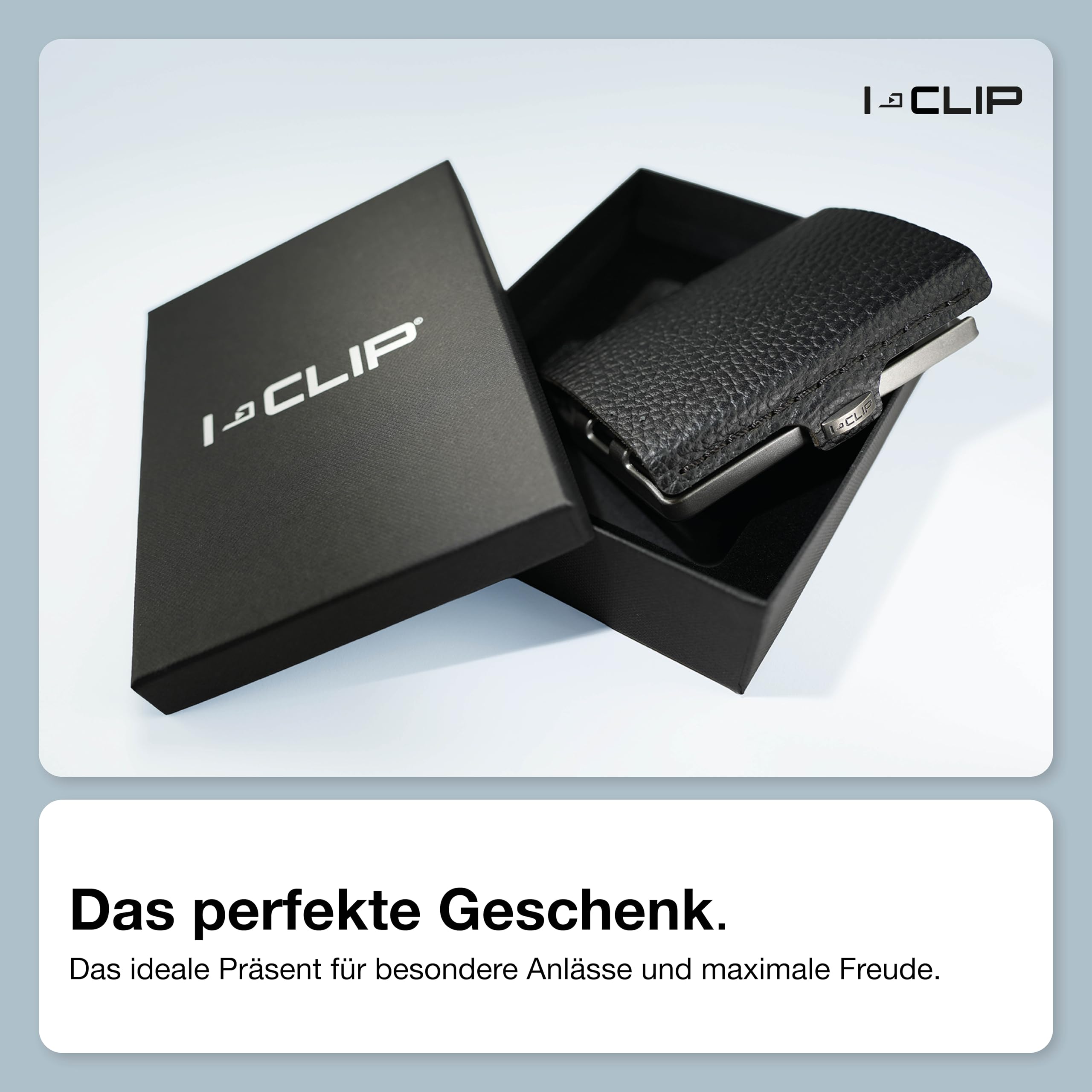 I-CLIP MAX Original Pure Schwarz - Geldbeutel - Slim Wallet mit Platz für 16 Karten - Geldscheinklammer für bis zu 30 Geldscheine - leichtes und Flexibles Portemonnaie