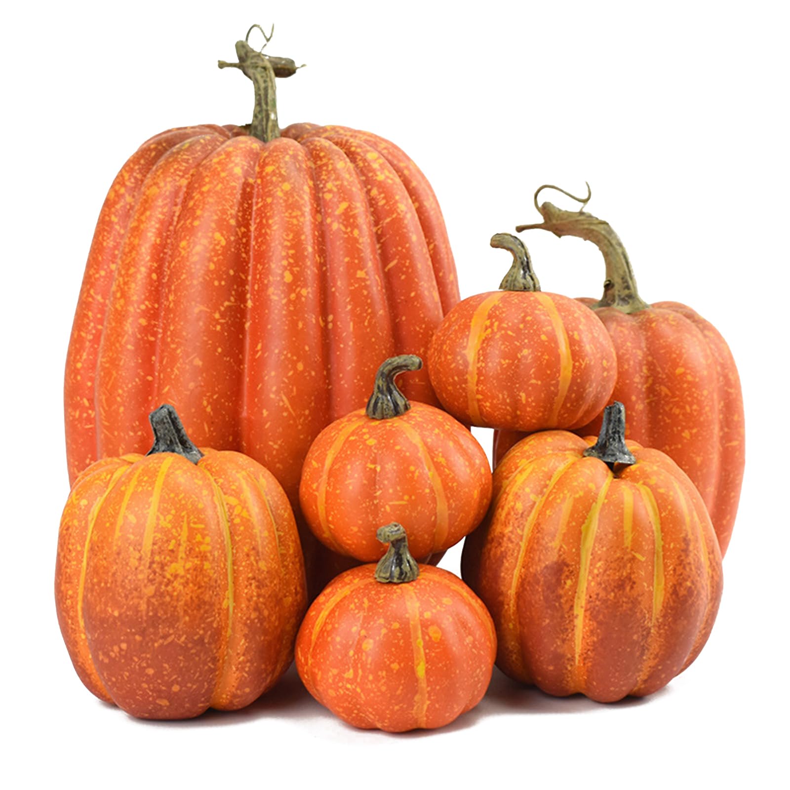 khevga Decorazione Autunno Decorazione Halloween Decorazione Zucca Nero Bianco Grigio Set di 2