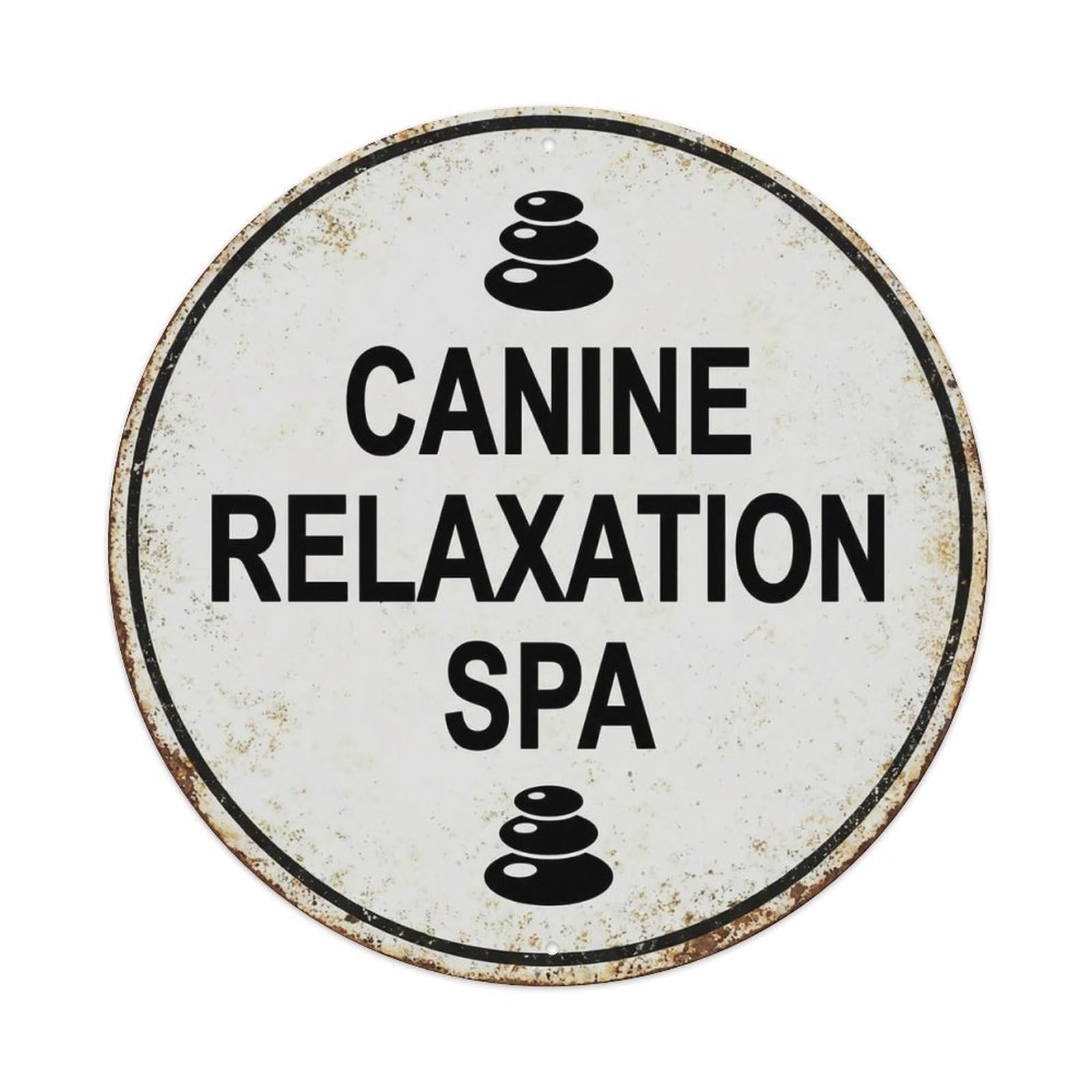 Vintage Canine Relaxation Spa Decor Metal Tin Sign