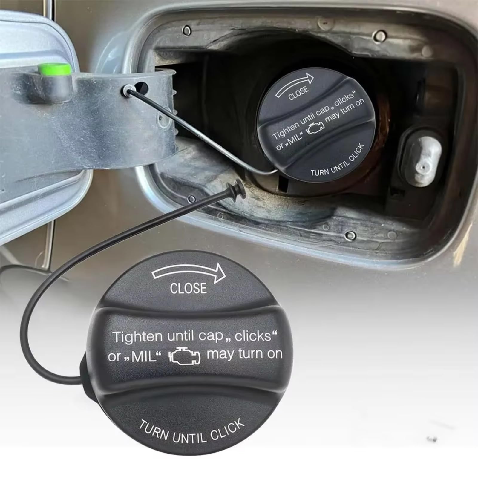 Tappo del Serbatoio di Ricambio Compatibile con Mini per Cooper Tappo del Serbatoio del Carburante 2002-2018 per Clubman 2016-2018 16117222391 Tappo del Serbatoio del Carburante