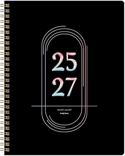 Agenda mensual 2024-2025, calendario con cubierta de PVC flexible para el hogar, la escuela y la oficina, 7 x 9 pulgadas, enero 2024 a diciembre 2025