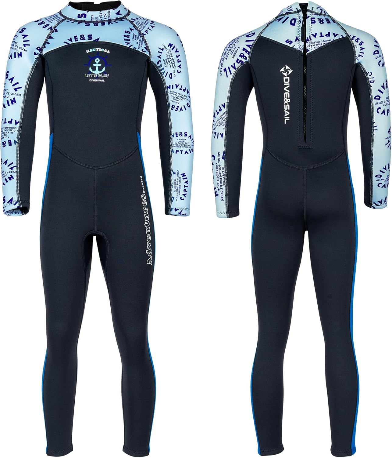WYYHAA Kids Wetsuit for Boys Girls Toddler, 1.5mm Neoprene Wet Suits Back Zip One Piece Thermal Swimsuits for Swimming Diving Surfing