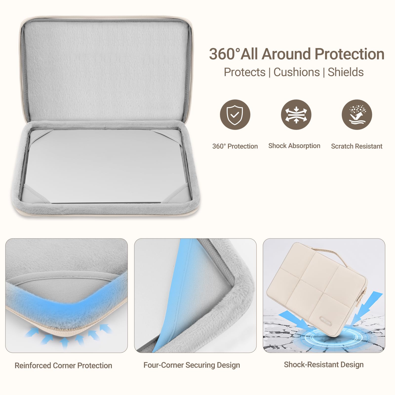 MOSISO Coque Compatible avec MacBook Air 13 Pouces M5 M4 M3 M2 2026-2022