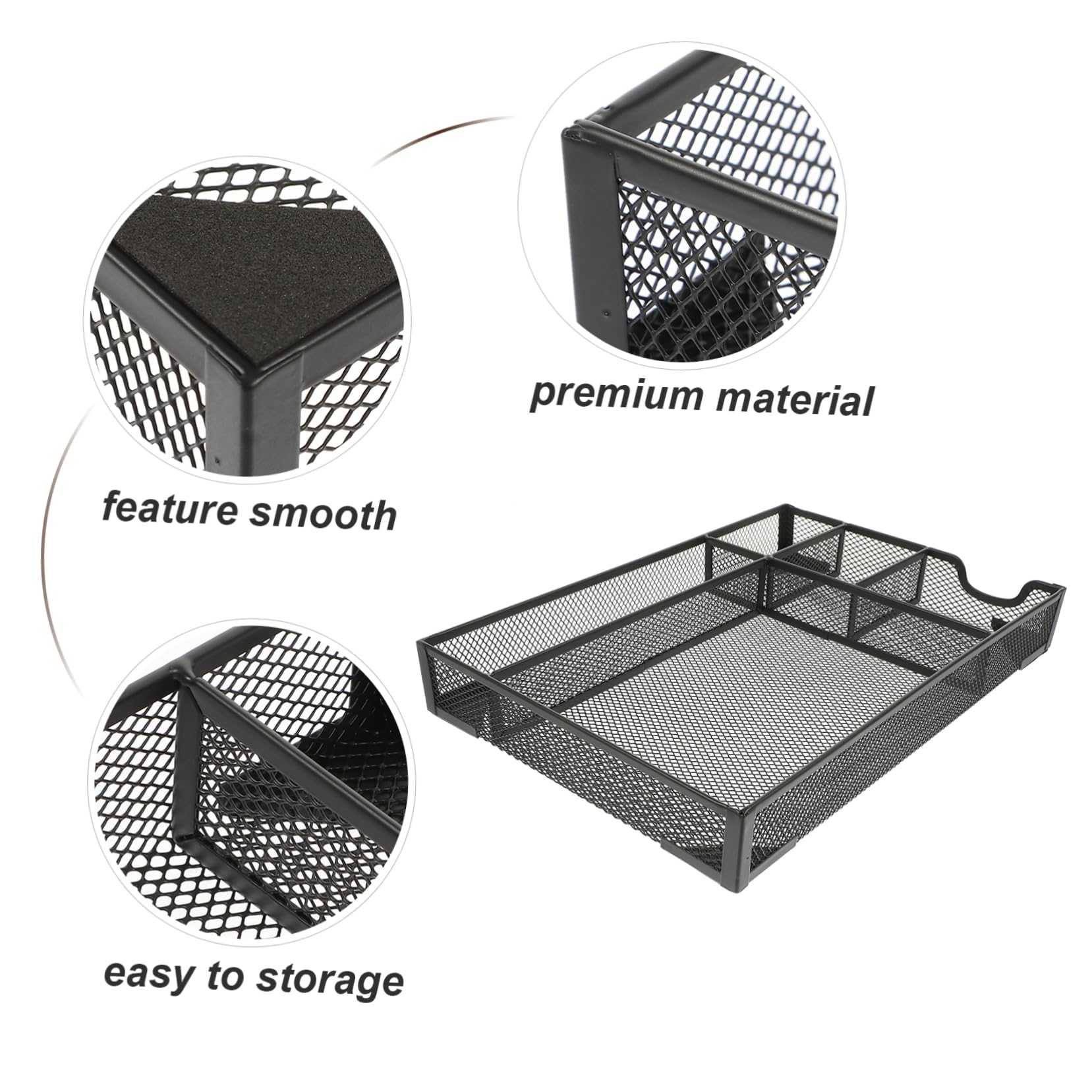 Sewroro Caja de Almacenamiento Malla Metalica para Escritorio Organizador de Archivos para Oficina Portadocumentos para Escritorio Almacenamiento