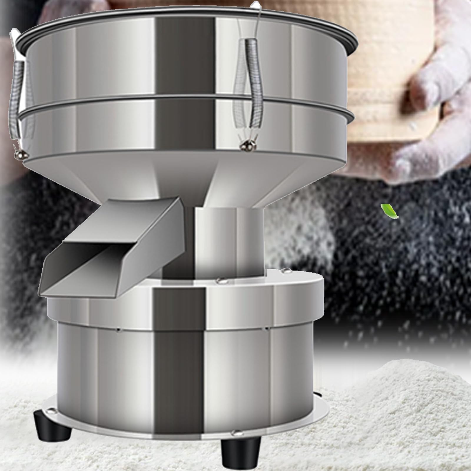 AYCDL Automatic Electric Vibrating Sieve,Vibration Frequency 1350n/Min, Automatic Powder Sifter Machine Countertop,Electric Sieve Shaker for Flour
