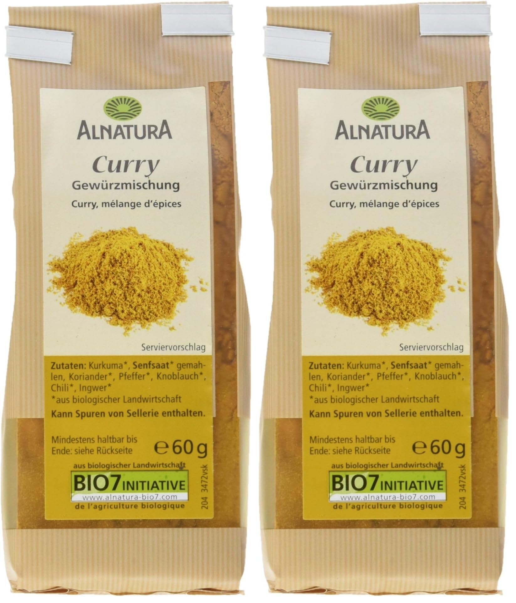 Alnatura Bio Curry Gewürzmischung, 60g (Packung mit 2)