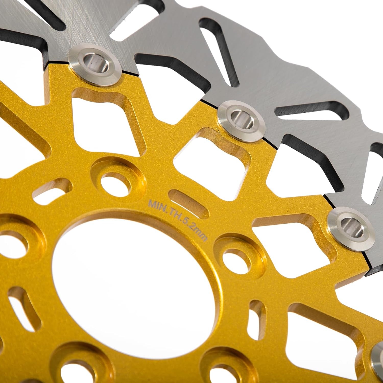 TOFR 11.5" Rear Floating Brake Rotors Discs for Harley Sportster XL 883 1200 2000-2013 Dyna Super Glide Low Rider Wide Glide Street Bob Fat Bob 2006-2023 Gold