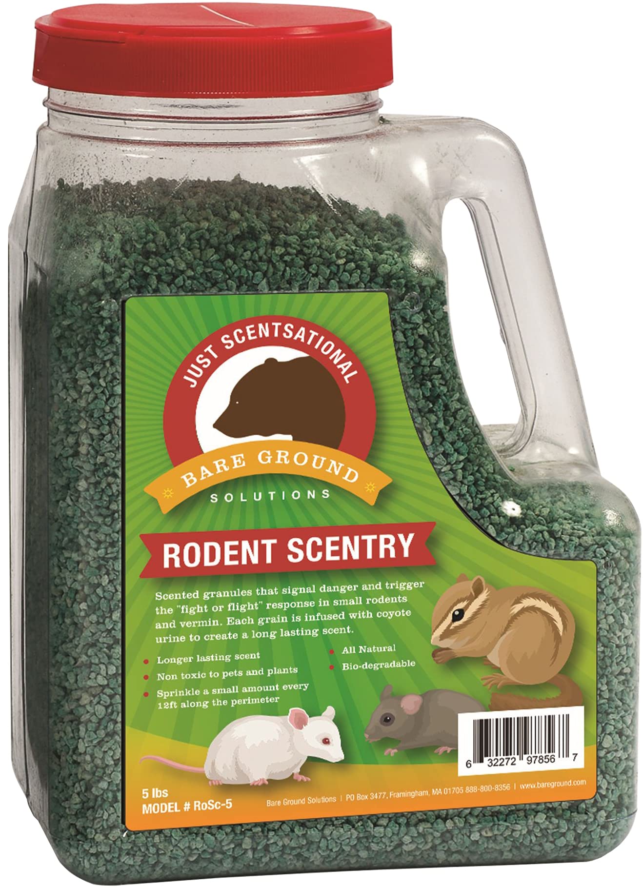 Just Scentsational Bare Ground SolutionsRoSC-5 Rodent Scentry Perimeter Treatment-Fox Urine Infused Granules