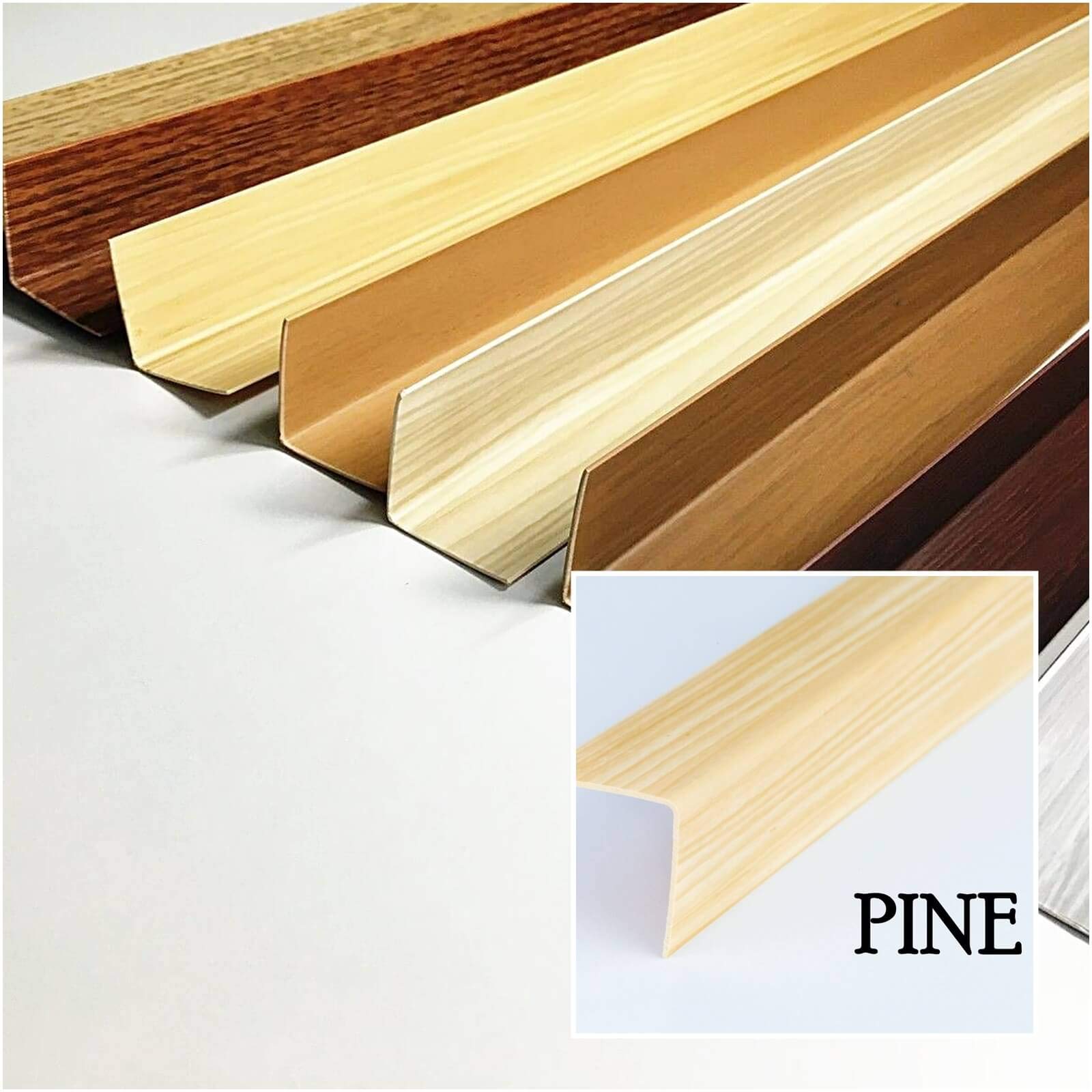 WOOD EFFECT PLASTIC PVC CORNER 90 DEGREE ANGLE TRIM 2.5 METERS VARIOUS SIZES Cezar By TMW Profiles (30mm X 30mm X 2.5M, Pine