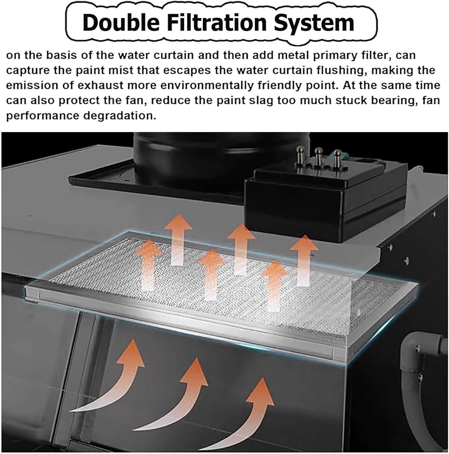 Portable Craft Table Airbrush Painting Booth, Airbrush Spray Booth with Waterfall, Airbrush Spray Booth with Fans and LED Lights,Craft Table Airbrush Booth Color Temperature 5500K 50 * 50 * 40cm