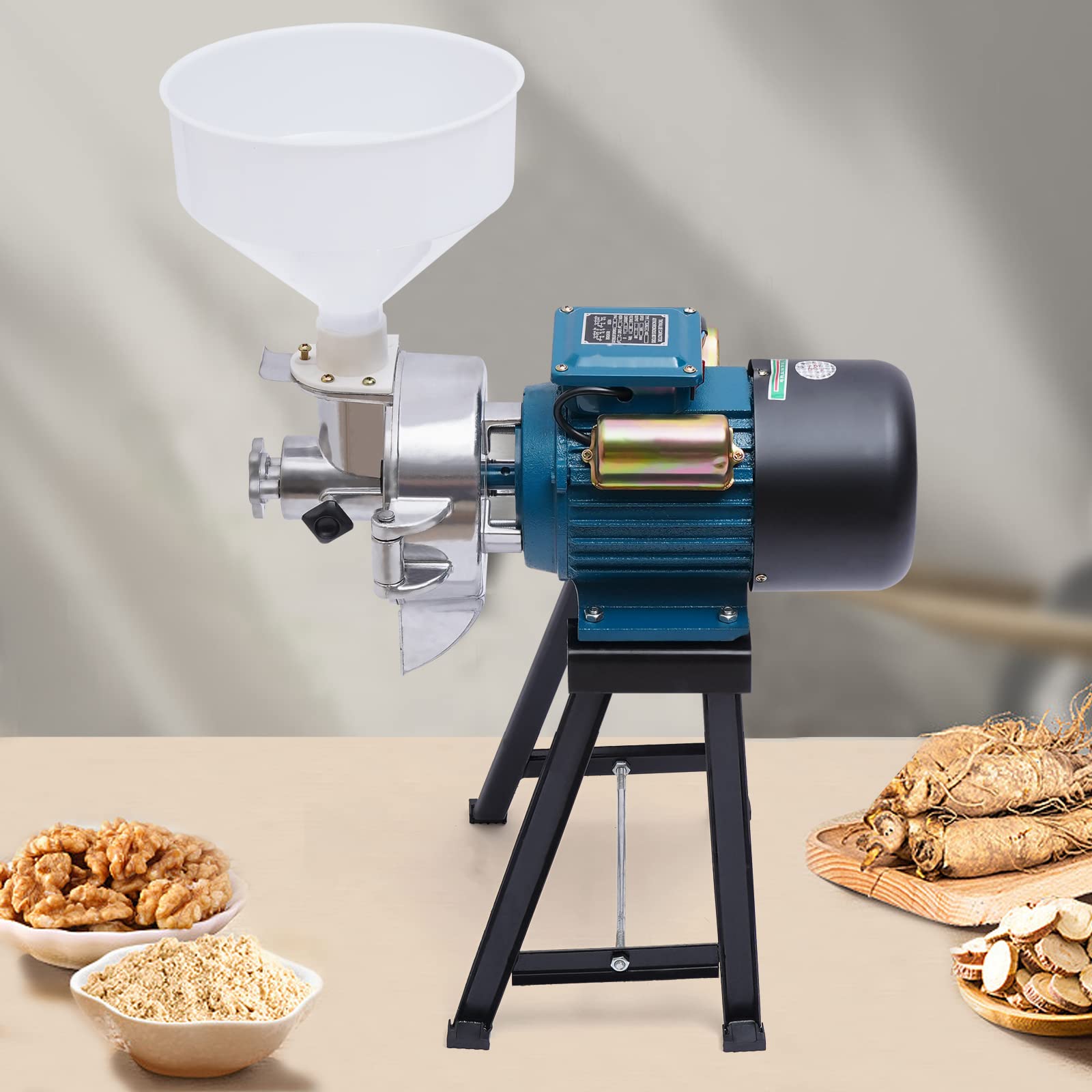 Molinillo eléctrico de cereales para escopeta, molinillo de harina, 2200 W, amoladora doméstica de aluminio + molido seco y húmedo