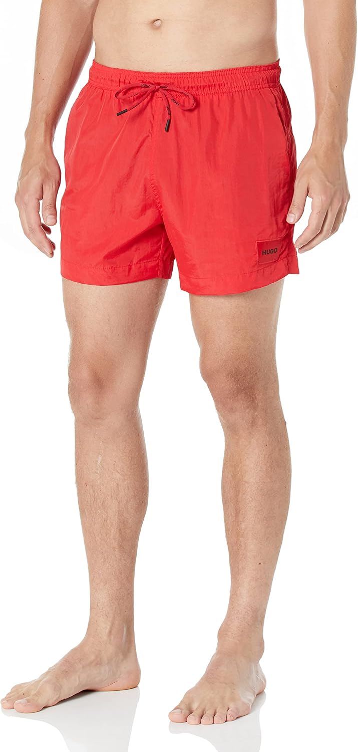 Hugo Men's Square Logo Swim Trunk