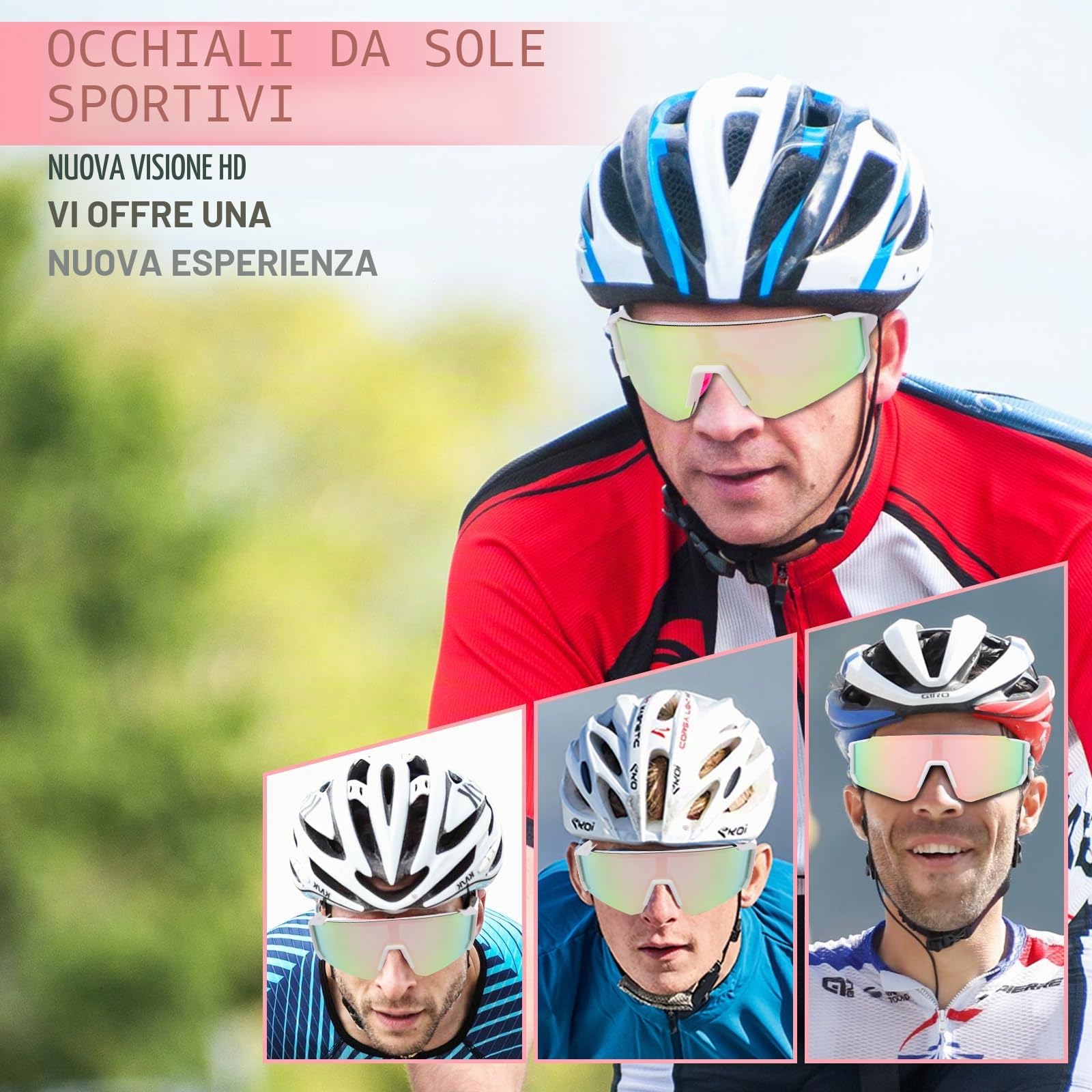 Occhiali veloci Occhiali da sole sportivi Uomo Donne Occhiali da sole polarizzati Occhiali da ciclismo Occhiali da corsa per MTB Ciclismo su strada Ciclismo Sci Ciclismo Corsa con UV400