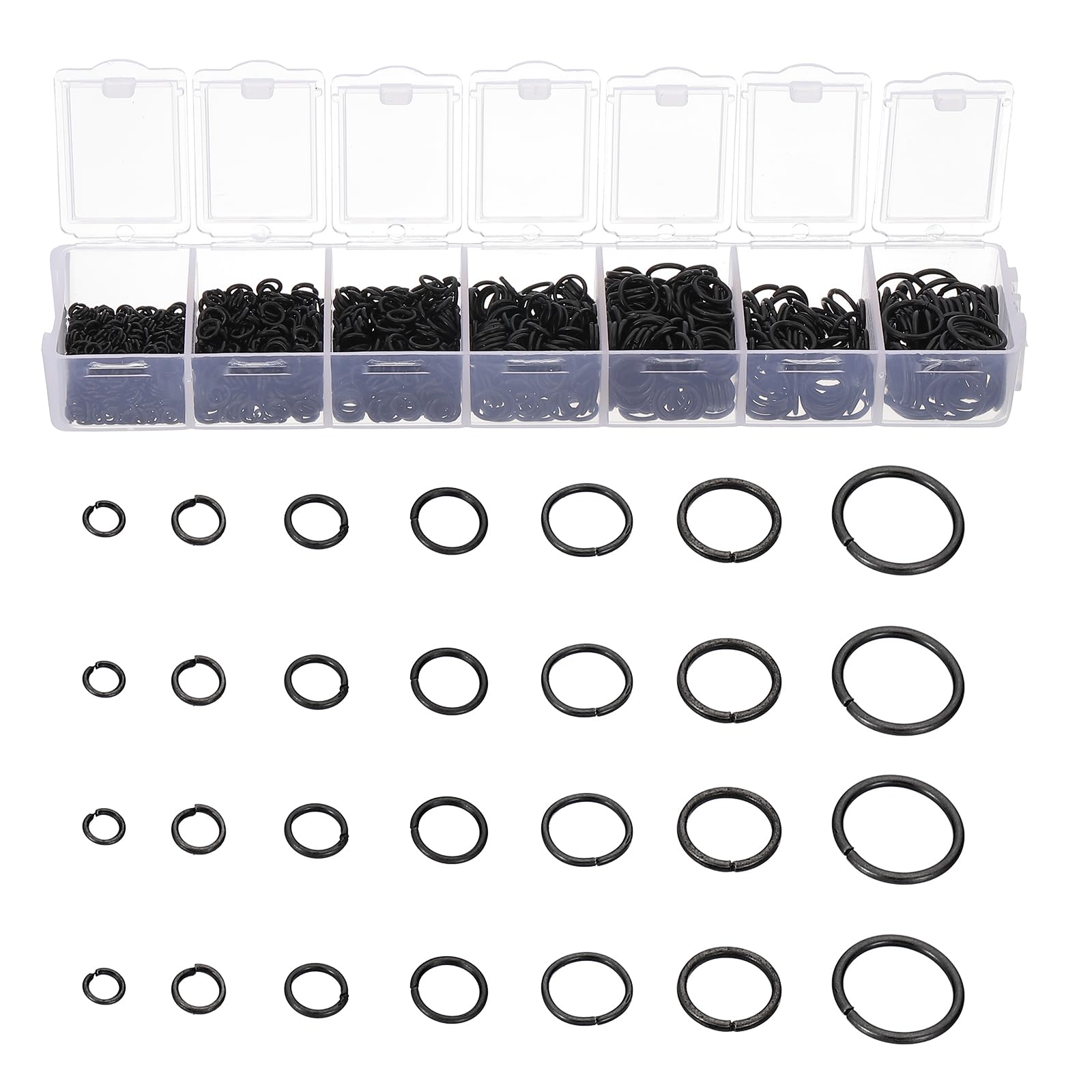 PATIKIL Jewelry Making Accessories Set, 4-10mm Open Jump Rings for Bracelet Necklace Making Findings Jewelry DIY, Black