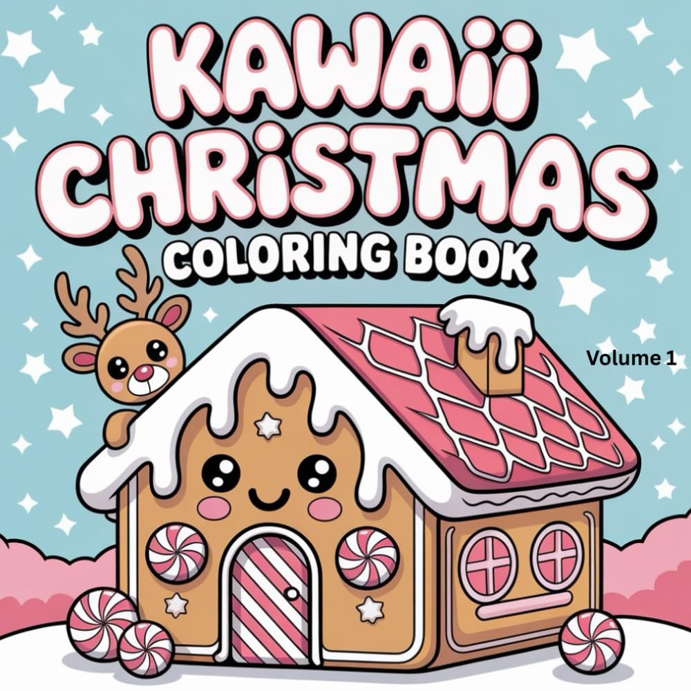 Kawaii Christmas Coloring Book: Cute and Cheerful Holiday Coloring Fun for Kids Ages 4–8 | Adorable Santas, Reindeer, Snowflakes & Festive Scenes to Color