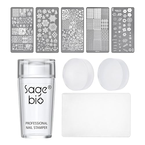 Estampador de uñas de silicona transparente para sellar uñas con raspador, cuerpo visible transparente, herramienta de manicura, arte de uñas, A