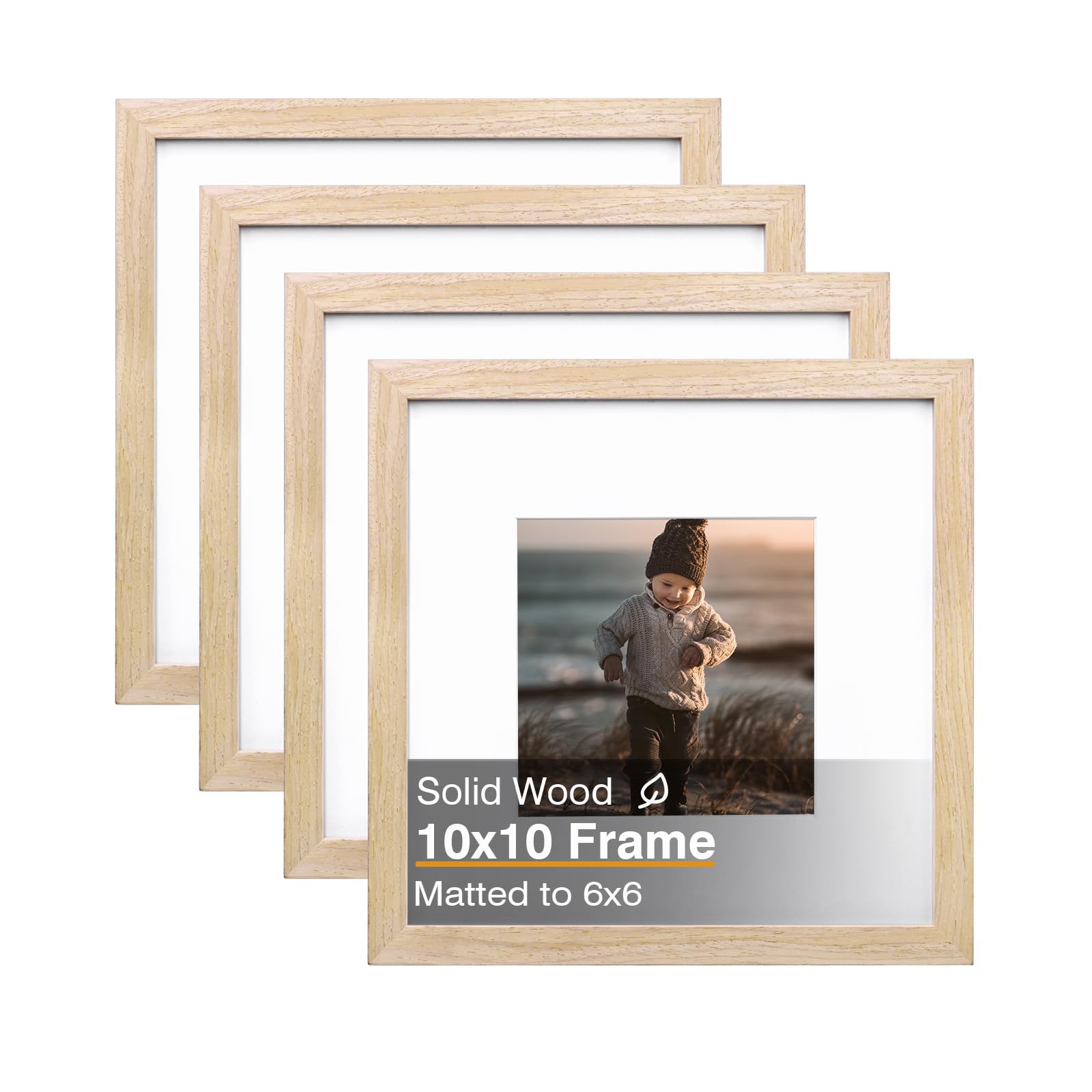 Amazon.co.jp: KINLINK 10x10 写真フレーム 正方形 天然木