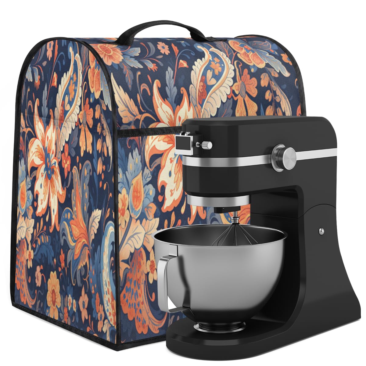 Coffee Maker Cover Paisley Aztec Kitchen Appliance Covers Small Appliance Covers Blender Cover Juicer Cover Dust Covers for Kitchen Appliances with Top Handle and Pockets,Washable,B669