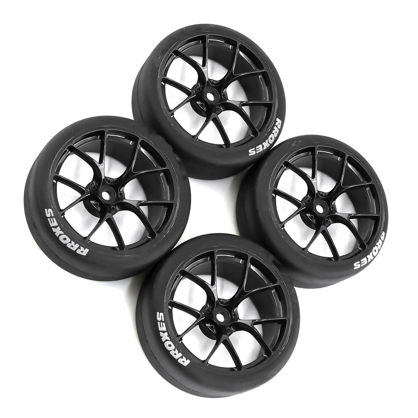 4x RC Rallye Reifen & Räder 52mm - Für Tamiya TT01/TT02/XV-01/XV-02/HPI 1/10