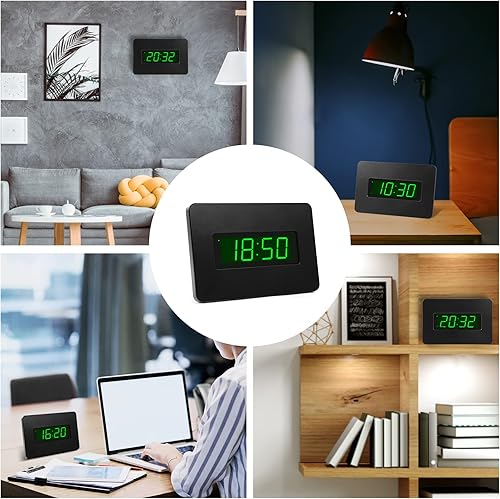 Miniatura 7 de Timegyro Reloj despertador digital LED de pared, pantalla de tiempo LED de 1.4 pulgadas, reloj opetado de batería, brillo ajustable para dormitorio,