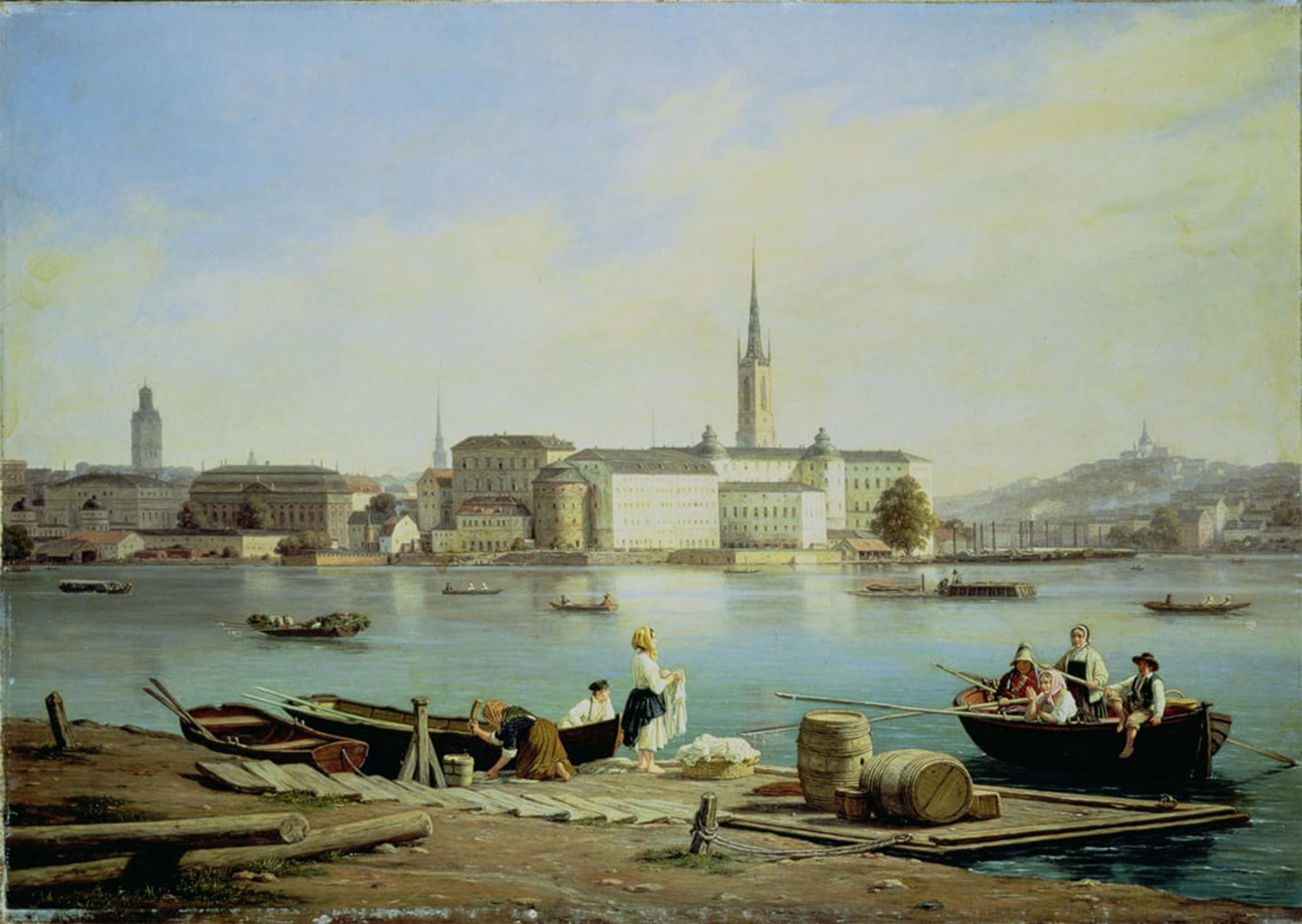 POSTERIIk Famous Modern Artwork Art Mural a View of Riddarholmen on Lake with the Ridarhuset by Mrtinsus Ror Oil Paintings Pictures for Home Decor 60x90cm