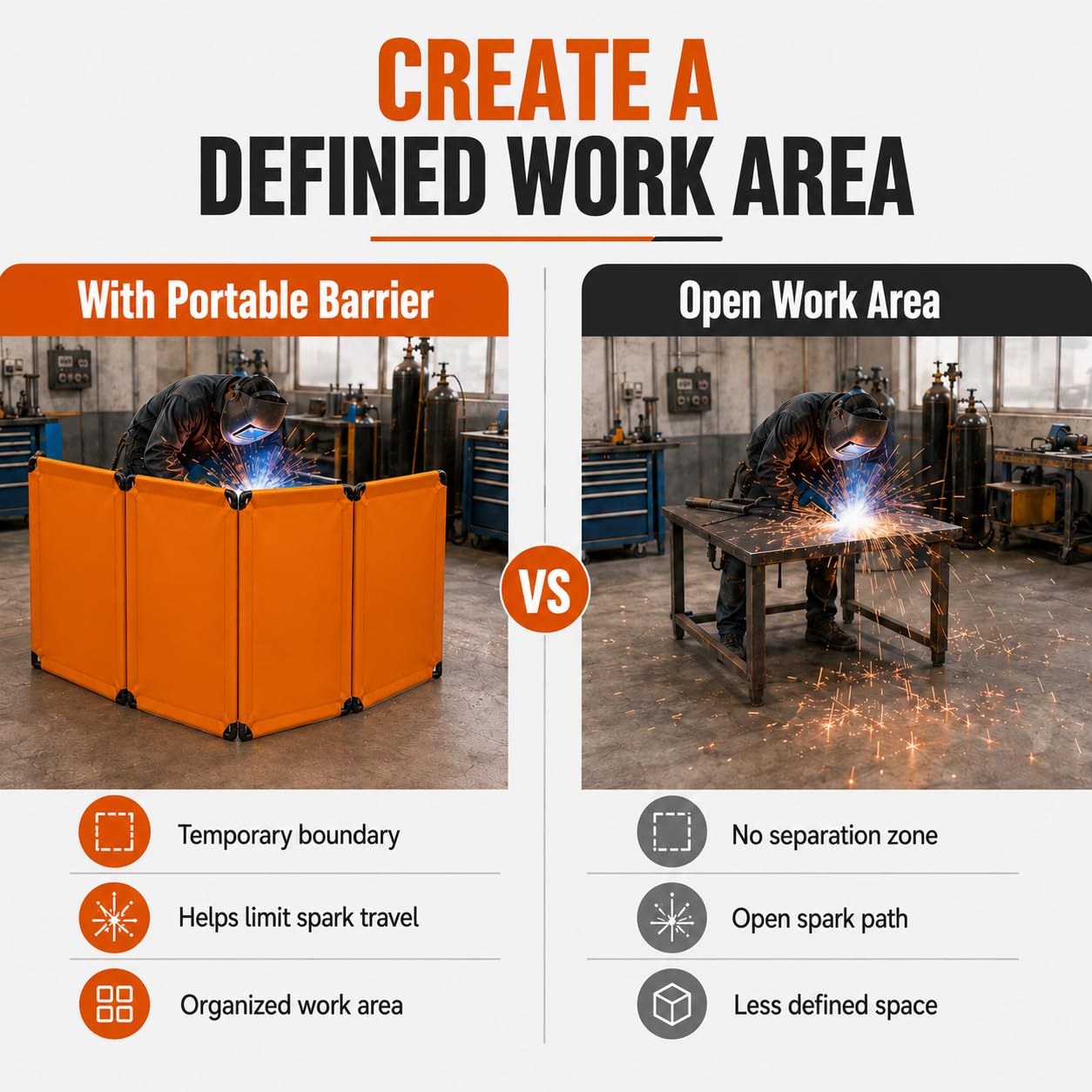 TsoLay Écran De Soudage avec Cadre, Protège des Étincelles Et De La Lumière, Rideau De Soudage À 4 Panneaux (110 X 58 Cm) pour Ateliers Soudage, Contrôles Techniques Automobiles Et Chantiers Navals