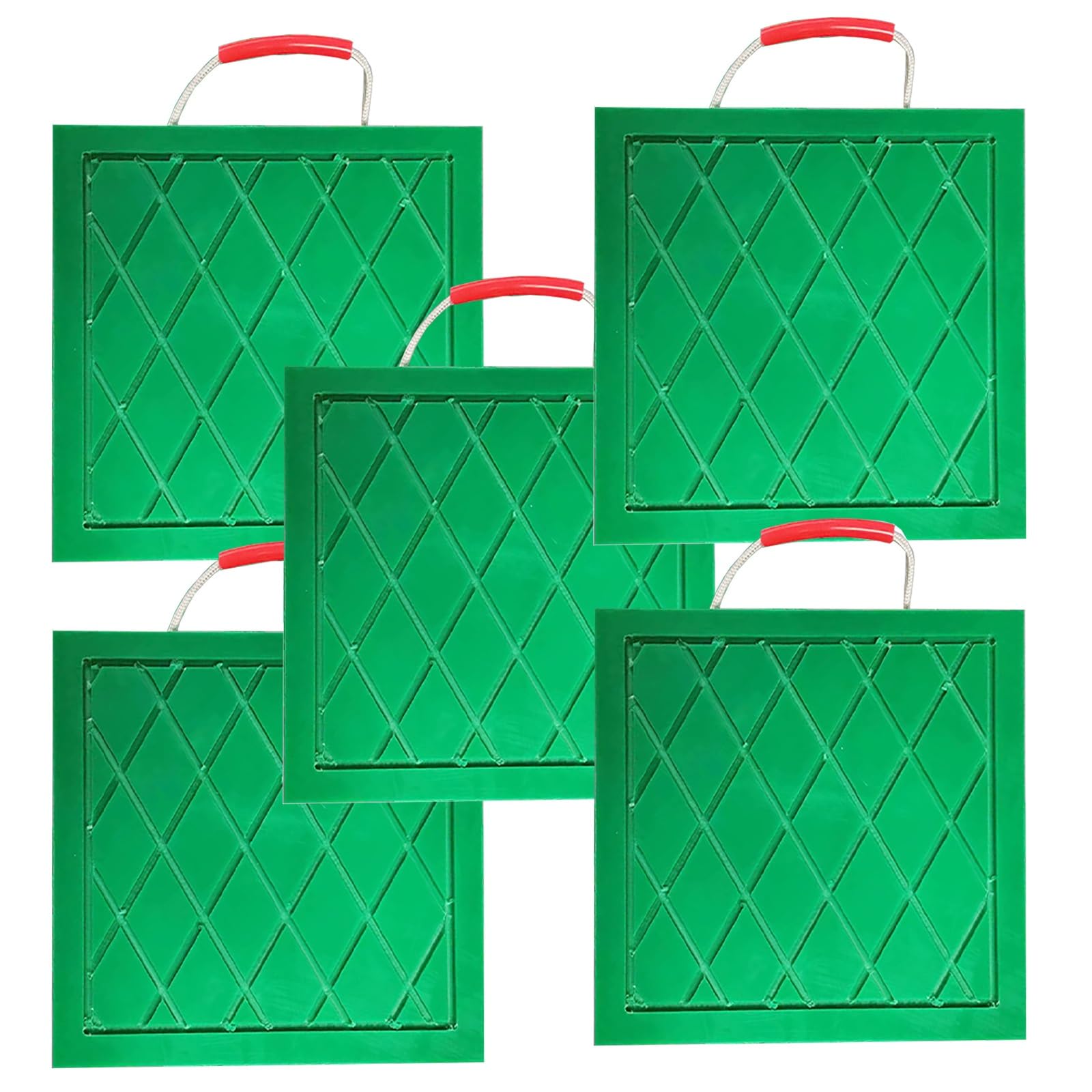 Generisch Hochdichtes Stützplatten-Set für Gabelstapler – 5-teiliges Stabilisierungsplatten-Set (50 x 50 x 10 cm, 3–10 cm dick) für Kräne und Anhänger, Schwerlast-Stützbeine, Grün