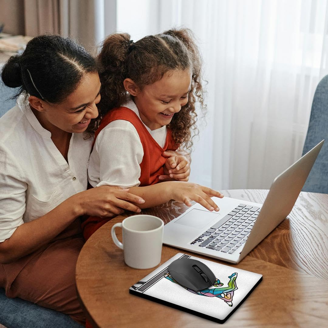 3dRose, Cool Fun Colorful Female Gymnast Balance Beam Exercise Abstract Art, Mouse Pad