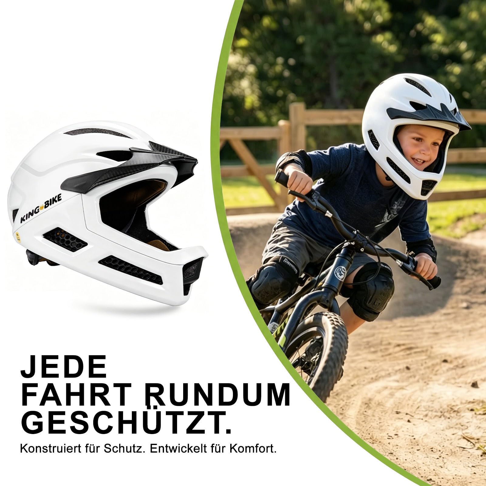 Casco da bicicletta per bambini a partire da 3-5-8 anni, protezione integrale per bicicletta, scooter e sport, per ragazzi e ragazze