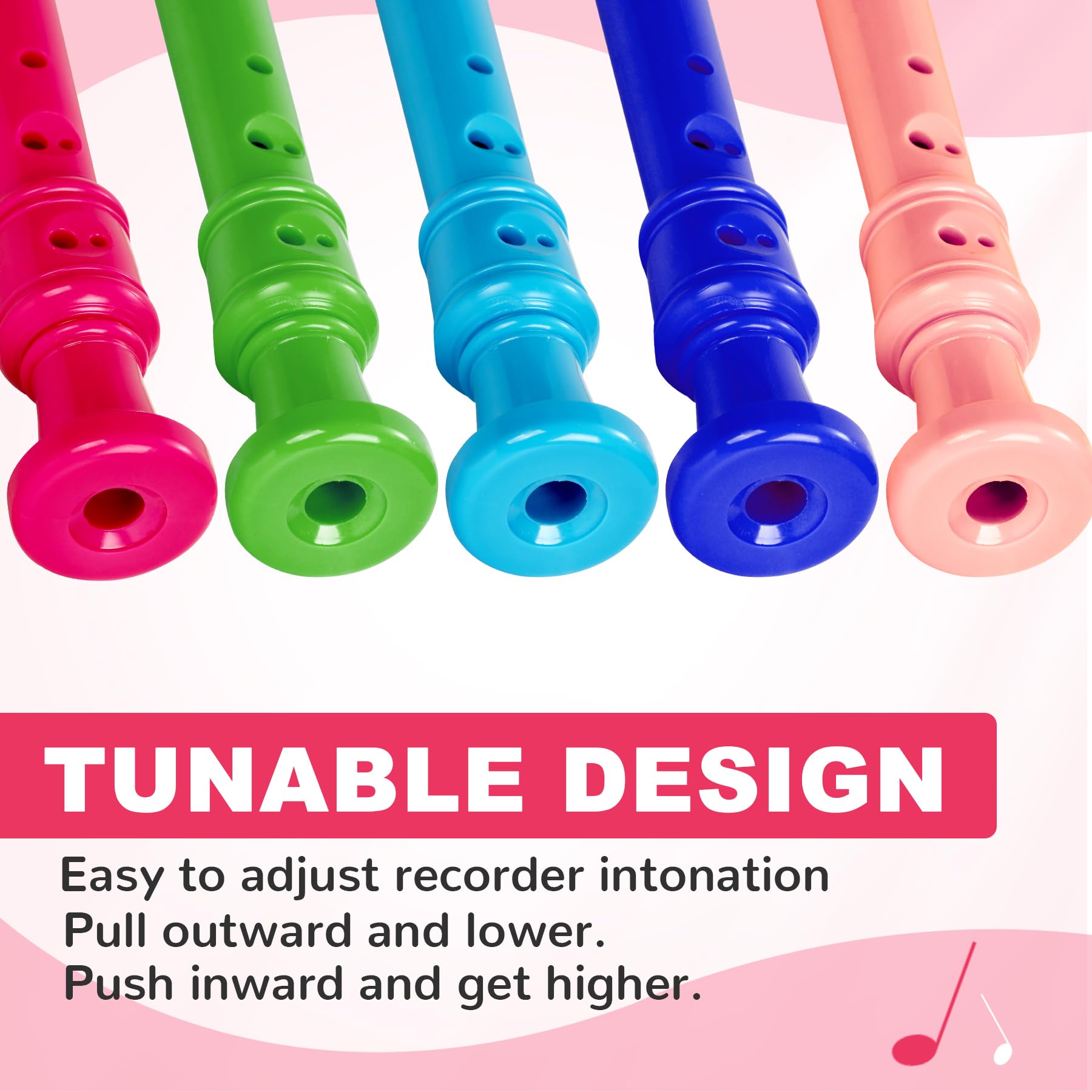 CONJURER Flûte à bec Soprano Instrument pour les Enfants et Étudiant - allemand Doigté 8 Trou de la Flûte ABS Descant enregistrement pour les Débutants avec Tige de Nettoyage et le Sac