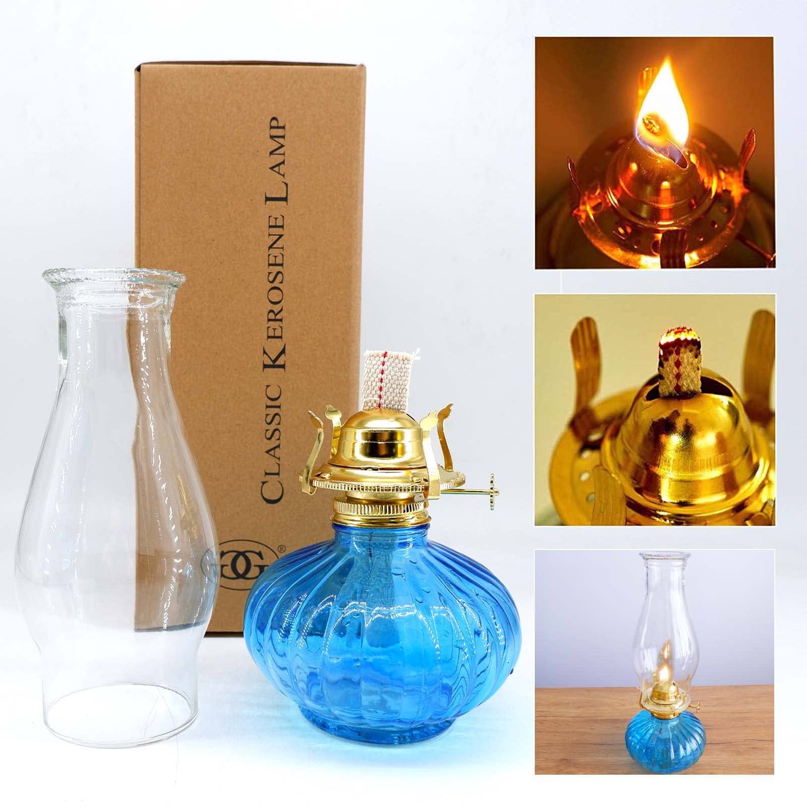 クラシックオイルランプ 透明 ガラス製2点 クラシックオイルランプ 大型