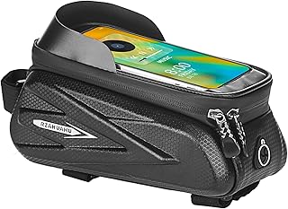 Moniss Bolsas para montagem de telefone de bicicleta à prova d'água com armação frontal bolsa de tubo superior bolsa de armazenamento de ferramentas para telefone de bicicleta pacote de bolsa de armaz