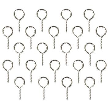 HEVERP 22pcs 0.73 x 1.57 Inches Stainless Steel Screw Eyes/C Hooks/Hanging Hooks