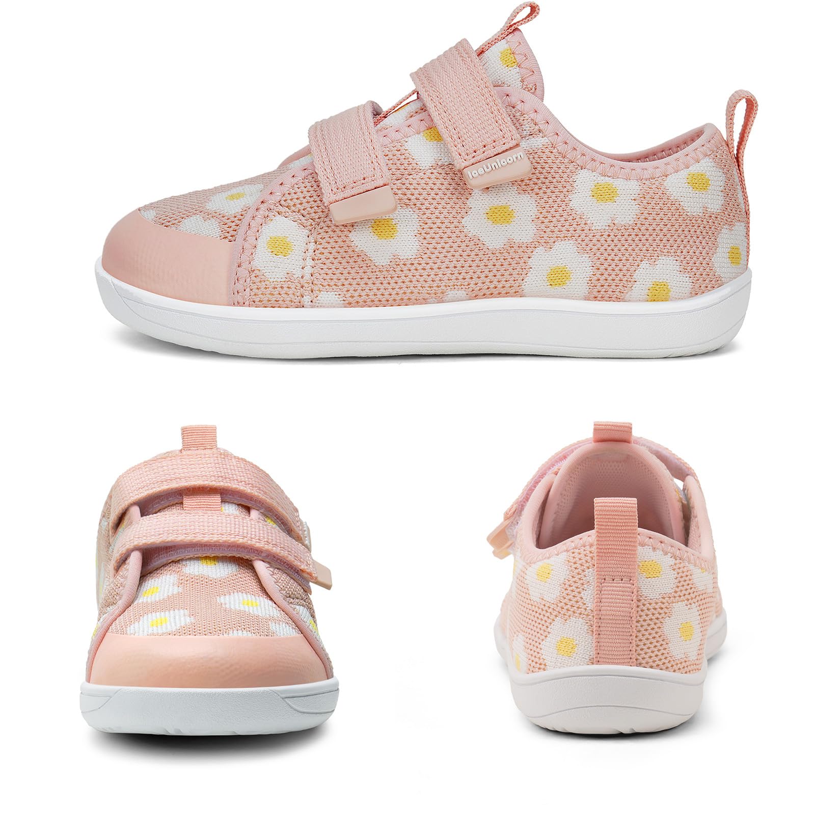 IceUnicorn Kinder Barfußschuhe Breite Zehenbox Jungen Mädchen Hausschuhe Minimalistische Outdoor Traillaufschuhe Walking Schuhe(Nude Pink, 24EU Weit)