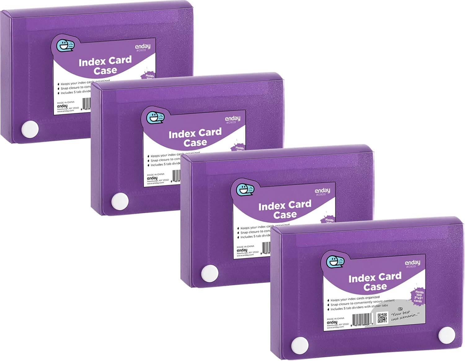 Enday Index Card Holder Purple, 3x5 Note Flash Card