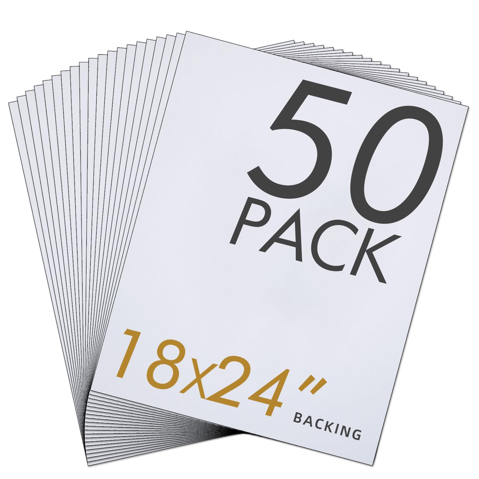Falling in Art 50Pack Acid-Free Mat Boards,18x24 Uncut White Backing Boards