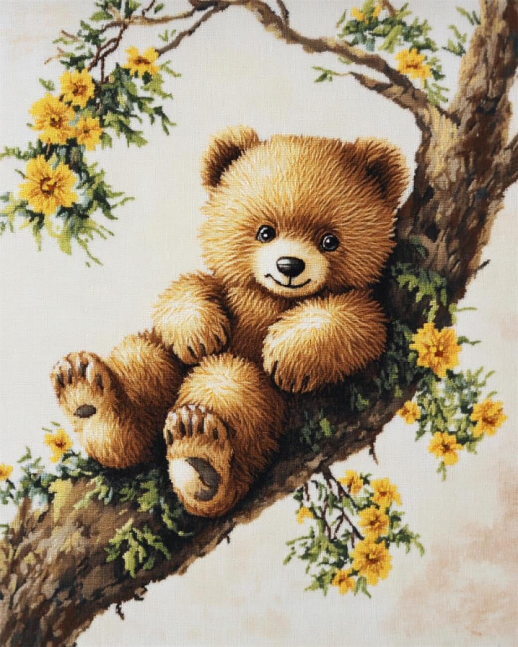 AxiangziK DIY Embroidery Kit Cartoon Bear 11CT 30x40cm
