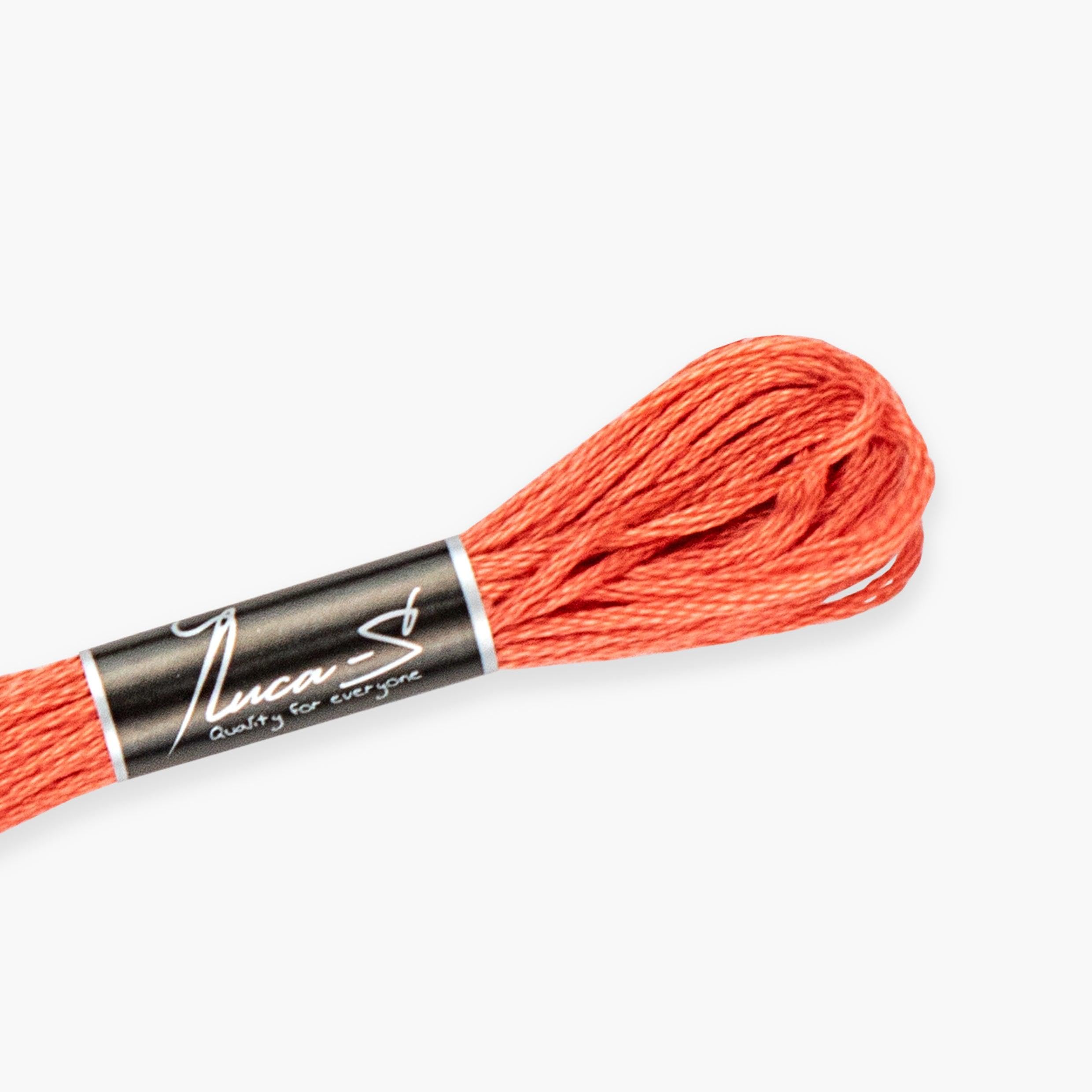 Premium Embroidery Thread Luca-S, 100% Giza Cotton, Oeko TEX Certified Stranded Cotton - 54 / DMC 351, 350 / Anchor 11 — image 1