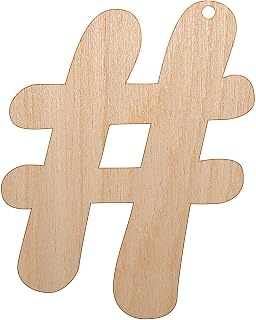 Sniggle Sloth Hashtag Number Sign Unfinished Craft Wood Holiday Christmas Tree DIY Pre-Drilled Ornament