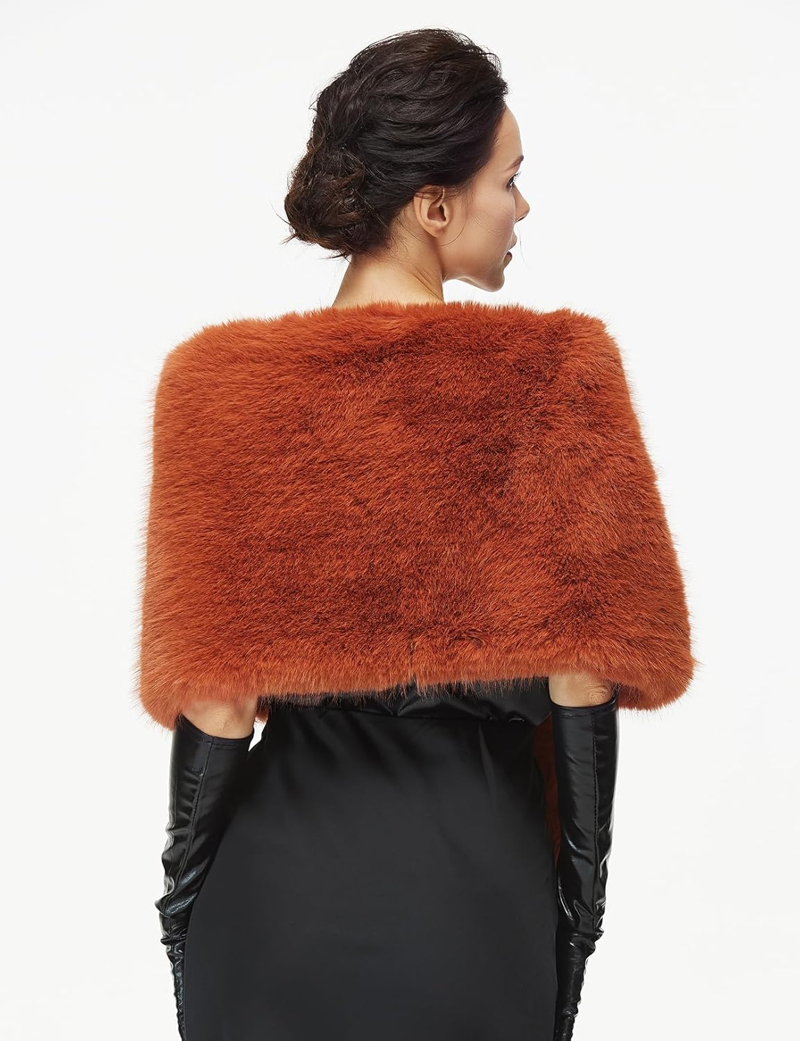 Women 1920s Faux Fur Shawl Wrap Stole Shrug Winter Bridal Wedding Scarf Party Cover Up for Evening Dresses - Image 5