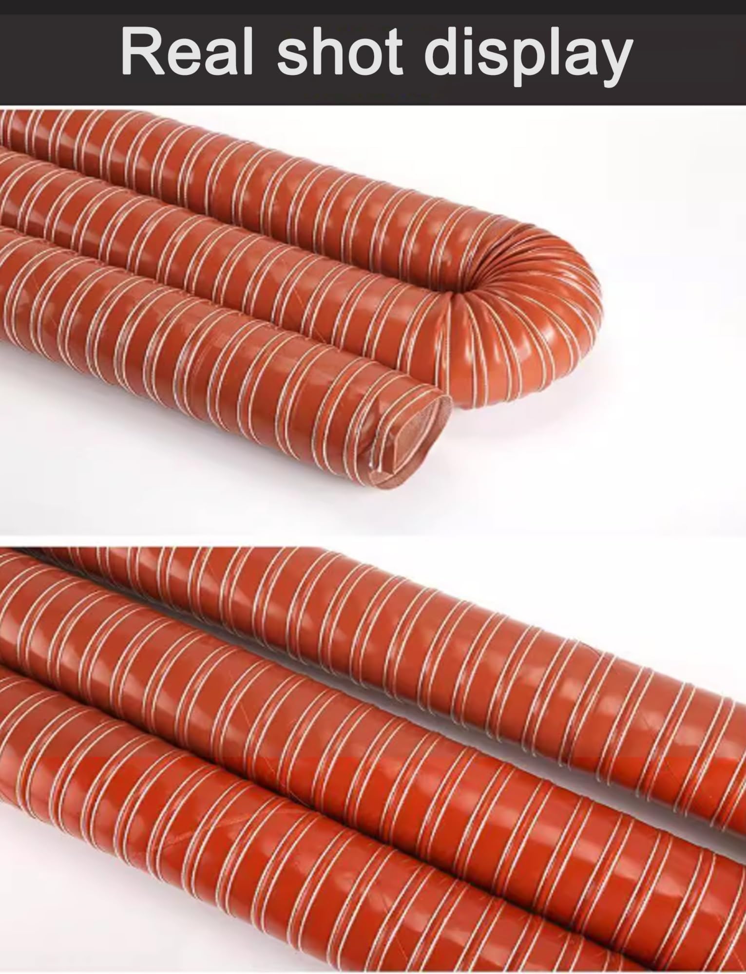 Manguera flexible roja para conductos, tubo de ventilación para ventilador de extracción, manguera de silicona para conductos, conducto de ventilación para humos industriales, manguera para conductos