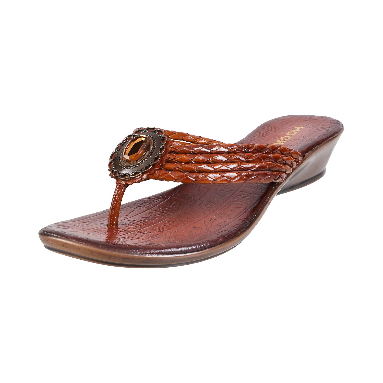 Mochi Womens Leather Tan Slippers (Size (3 UK (36 EU)) (B07YNWFY8Q) Amazon Price History, Amazon Price Tracker