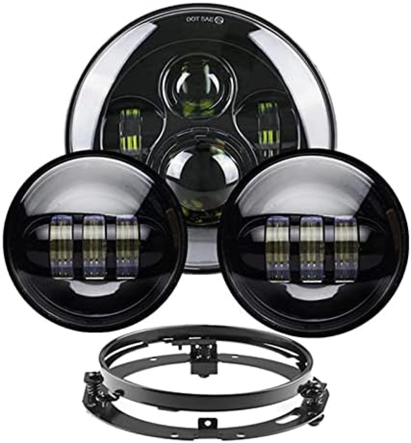 reflektor motocyklowy 45W Reflektor Części Motocyklowe 7" Reflektor LED + 4,5" 4 1/2" Światła Mijania Dla Softail Classi
