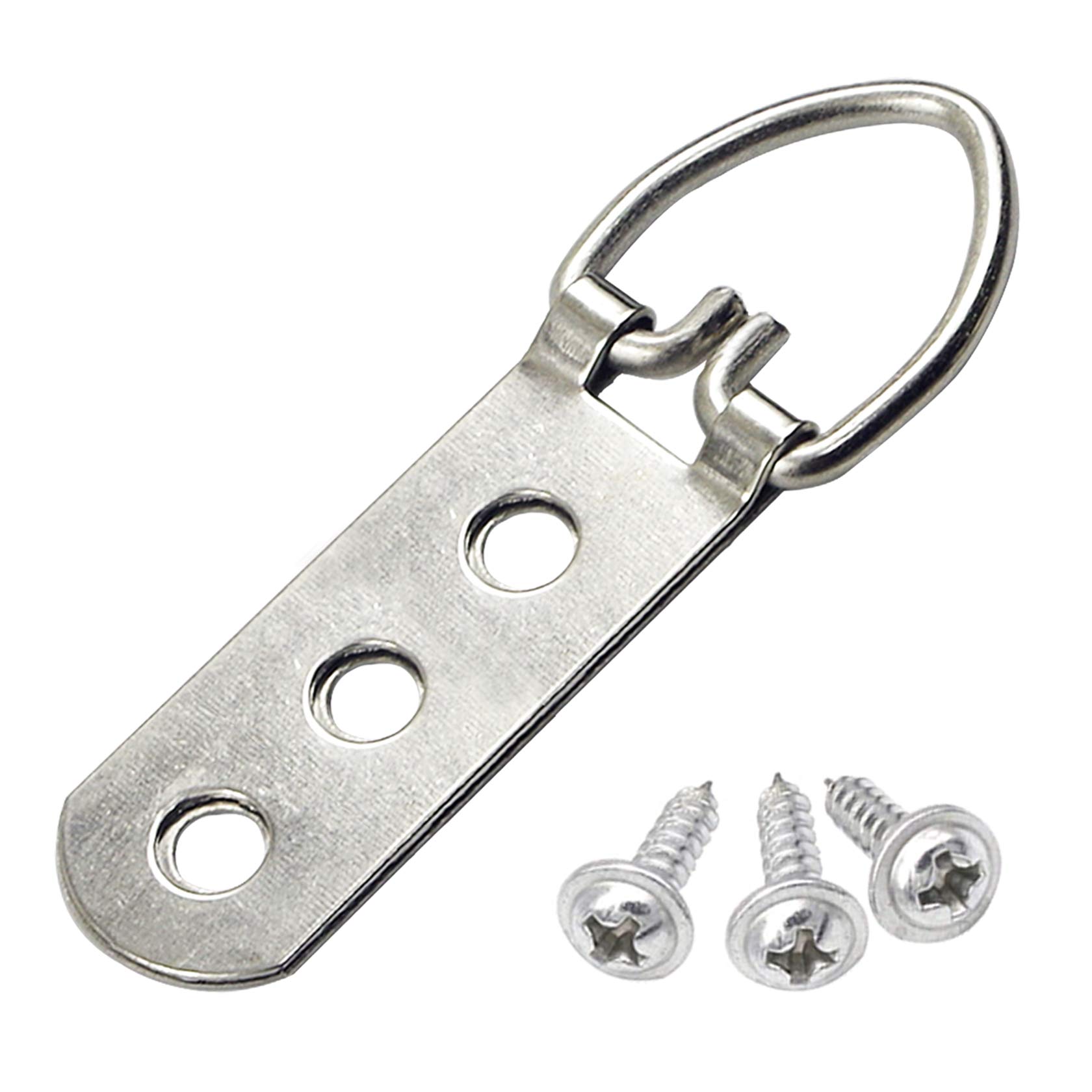 DaToolsToolMax D Ring Picture Hangers with Screws - Pro Quality Heavy Duty 3 Holes d-Rings for Hanging Pictures Frames Paintings Arts Mirrors-framing Hardware for Framers 30 Pack
