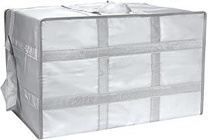 Yalin Grote piepschuim koeltas voor het warm of koud houden van levensmiddelen, herbruikbare draagtas met dubbele ritssluiting voor boodschappen, 58,4 x 38,1 x 35,6 cm (l x b x h), grijs